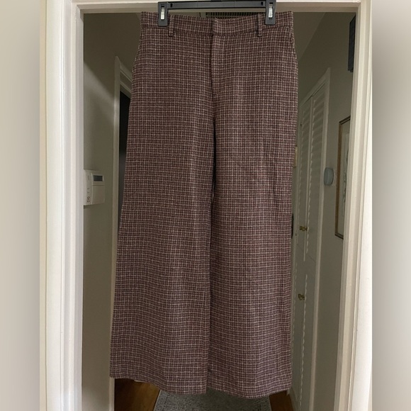 EUC SPRWMN Wide Leg Checkered Pants - Brown - Picture 1 of 7